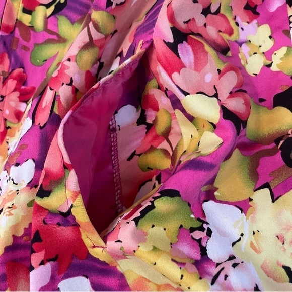Draper & Damons Spring Abstract Floral Blazer‎ Yellows Pinks Greens sz M - Picture 2 of 9